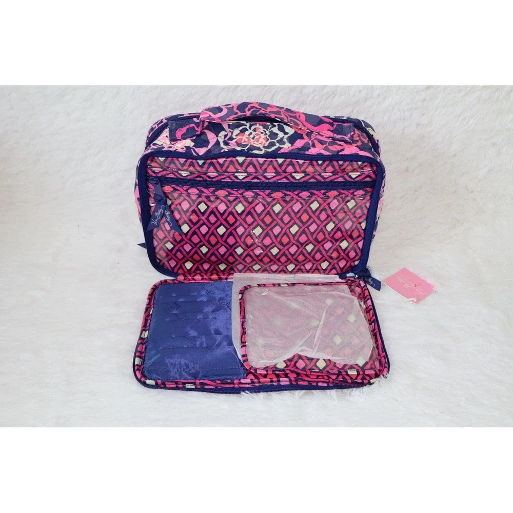 NWT Vera Bradley Large Blush & Brush Makeup Case Cosmetic Bag Katalina Pink